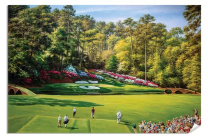 Augusta National Golf Hole 12 Golden Bell PGA RiOil05 Oil Painting Wall Art Print 30x40in Canvas Frame Rich image Art