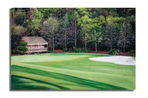 Augusta National Golf Hole 11 White Dogwood PGA 11Ri2 Painting Wall Art Print 24x36in Canvas Frame Rich image Art